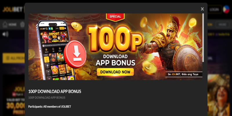 jolibet casino free 100 bonus for download app players